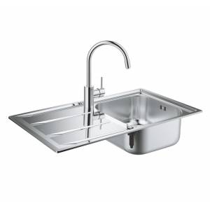 Мойка кухонная верхнего монтажа Grohe K400 со смесителем Concetto